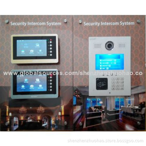 TCP/IP Handsfree Touchscreen Video Doorphone for Building, 12V Voltage